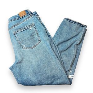 American Eagle Curvy Ripped Mom Jean Blue Denim Jeans Women's 12